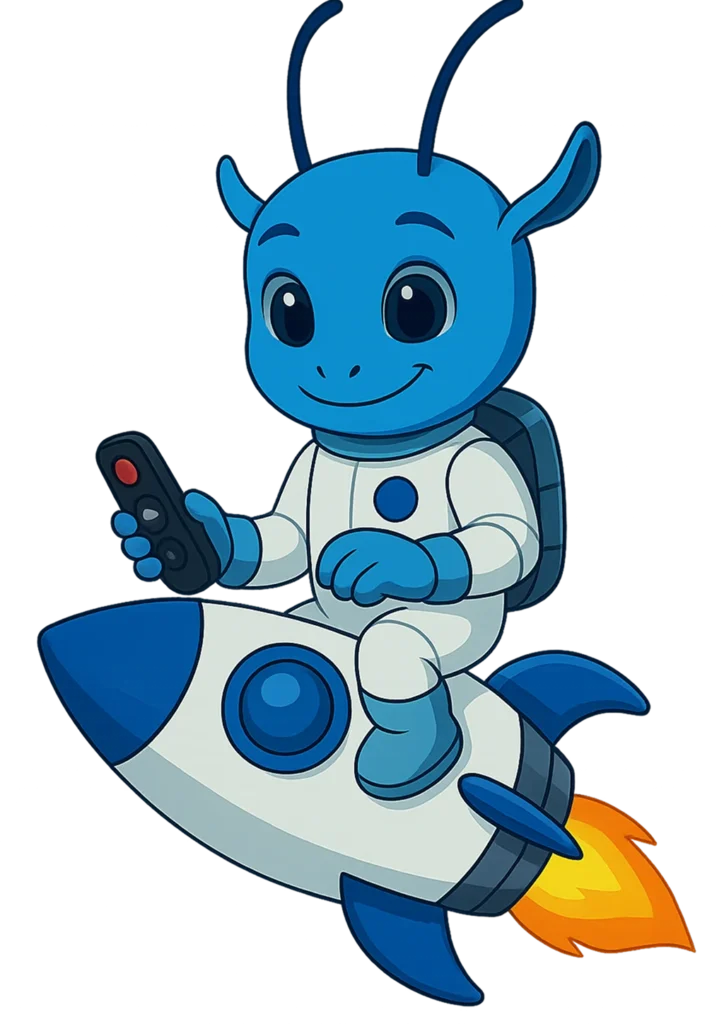 crazore brand character using a presentation remote