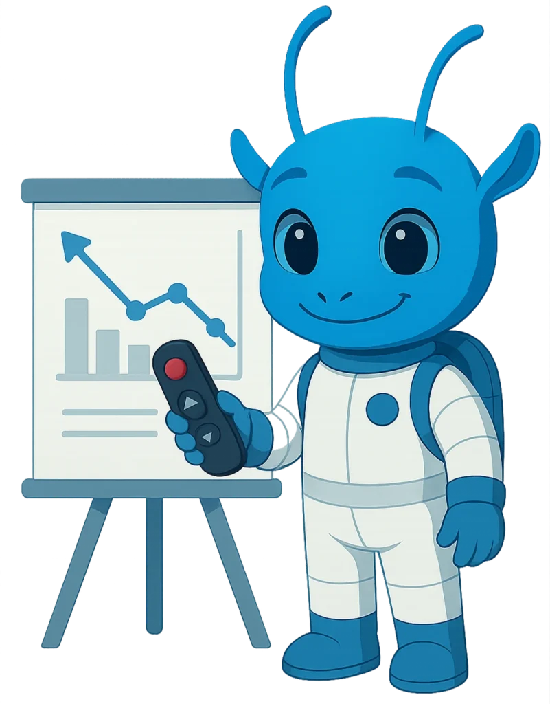 crazore brand character with presentation remote 2